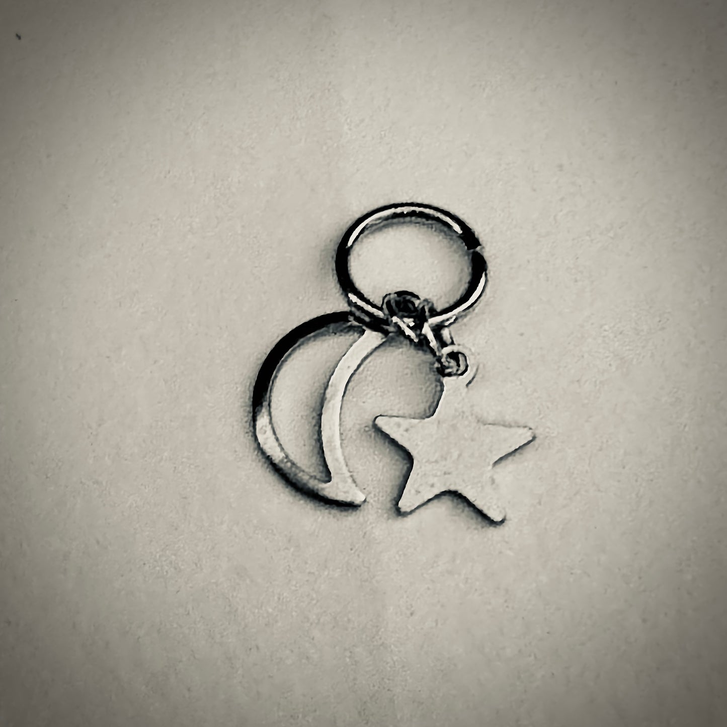 OPEN MOON & CLOSED STAR DYAD in SILVER