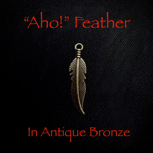 "AHO" ANTIQUE BRONZE FEATHER