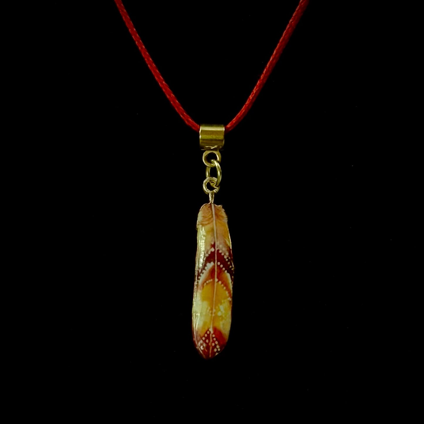 ENAMEL FEATHER CHOKER - Striped