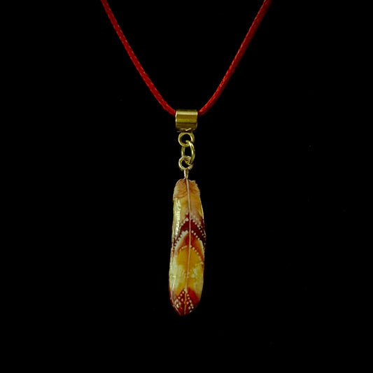 ENAMEL FEATHER CHOKER - Striped