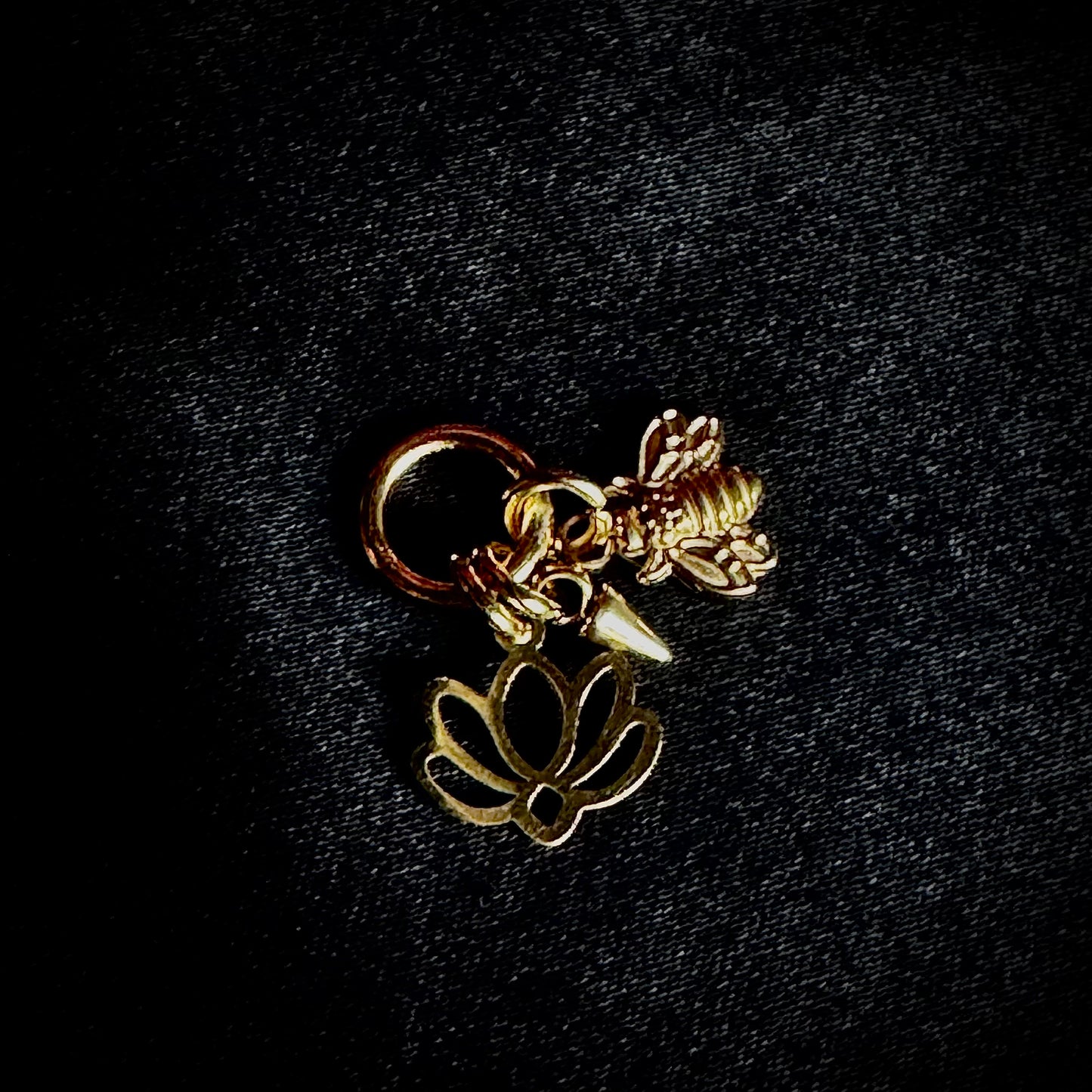 LOTUS, BEE, PENDULUM TRIAD in GOLD