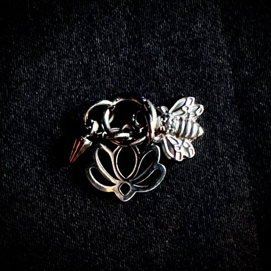 LOTUS, BEE, PENDULUM Triad in Silver