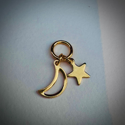OPEN MOON & CLOSED STAR DYAD in GOLD