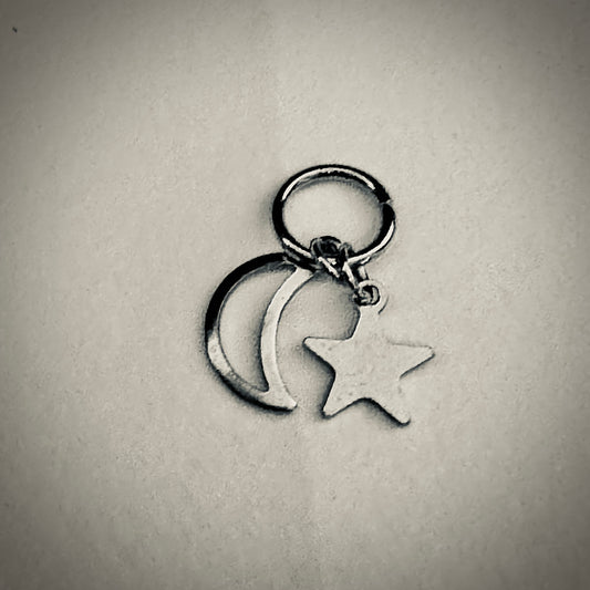 OPEN MOON & CLOSED STAR DYAD in SILVER